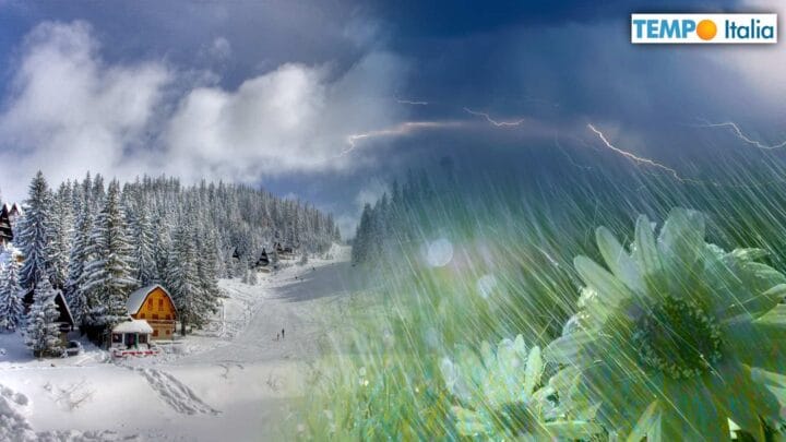 Vortice ciclonico in azione: nubifragi e neve fino a bassa quota