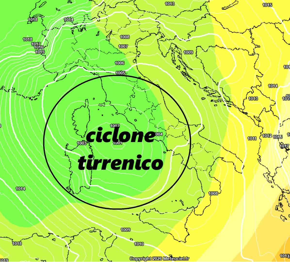 Ciclone tirrenico in approfondimento nei prossimi giorni. Prepariamoci a una lunga fase di maltempo sul nostro paese.