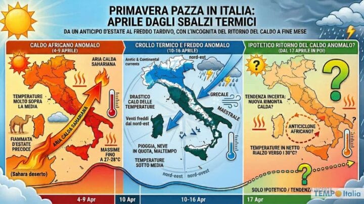 Questa Primavera pazza: dal caldo africano al freddo, poi di nuovo il caldo punta ai 30°C