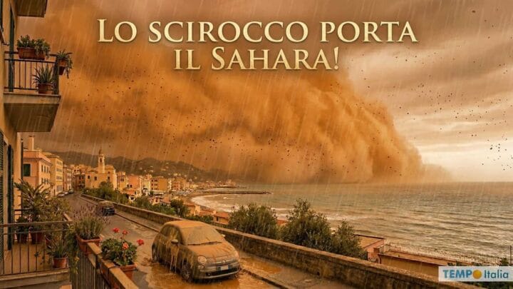 Ritorna il maltempo: da Domenica scirocco, sabbia del Sahara e temporali, un mix esplosivo