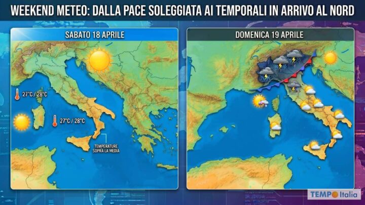 Prima il sole, poi temporali e freddo: il meteo fino al 24 Aprile in pochi giorni ribalta tutto