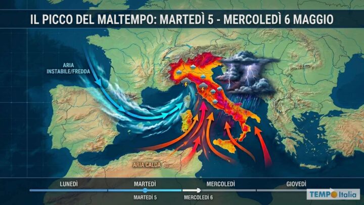 Irrompe il maltempo al Centro-Nord: piogge e temporali, non sarà una toccata e fuga