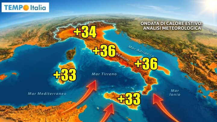 36 gradi nel picco di caldo atteso in Italia